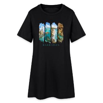 Voyage de vacances à la Barbade – Plage et culture des Caraïbes - Robe T-shirt Femme - noir - Devant