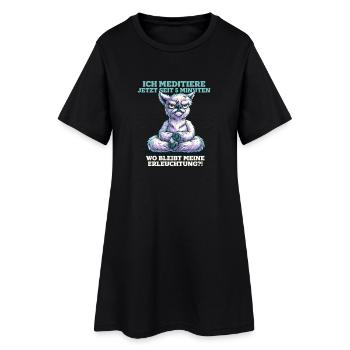 Yoga Alpaka Erleuchtung Meditation Spruch - Frauen T-Shirt-Kleid - Schwarz - Vorne