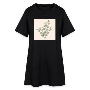 Moins de précipitation, plus de vie | Design vintage d’eucalyptus - Robe T-shirt Femme - noir - Devant