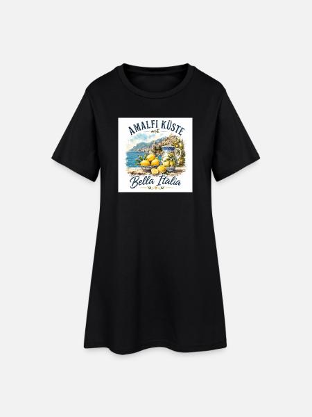 Amalfi - Frauen T-Shirt-Kleid - Schwarz