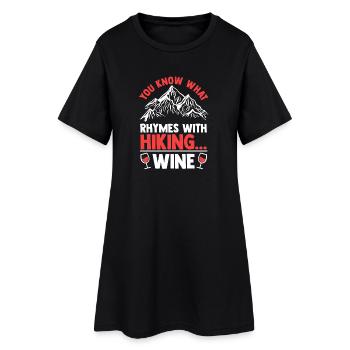 Hiking Mountain Trail Backpacking Outdoors Wildern - Frauen T-Shirt-Kleid - Schwarz - Vorne