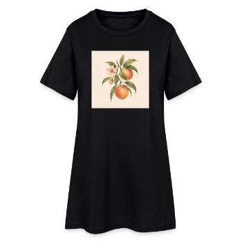 Doux comme une pêche | Design botanique vintage de pêche - Robe T-shirt Femme - noir - Devant