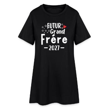 Futur Grand Frère 2027 Annonce Bébé - Robe T-shirt Femme - noir - Devant