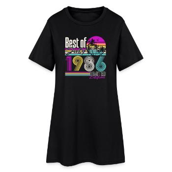 July 1986 Vintage Birthday Gift Retro - Women’s T-Shirt Dress - black - Front