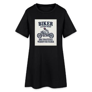 Biker altern nicht Ersatzteile werden teurer - Frauen T-Shirt-Kleid - Schwarz - Vorne