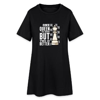 Échiquier des joueurs d’échecs - Robe T-shirt Femme - noir - Devant