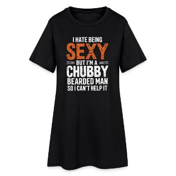 Homme à la barbe potelée qui dit Cadeau de chemise Mari - Robe T-shirt Femme - noir - Devant