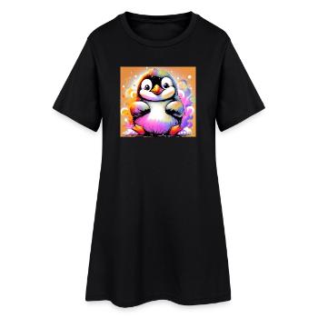 pingouin - Robe T-shirt Femme - noir - Devant
