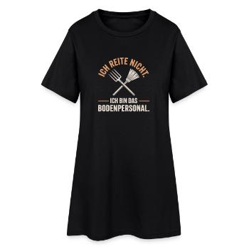 Pferde Ich Reite Nicht Ich Bin Das Bodenpersonal - Frauen T-Shirt-Kleid - Schwarz - Vorne