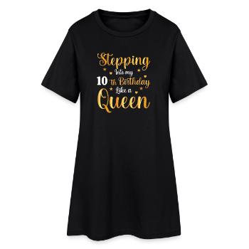 Reine des anniversaires 10 - Robe T-shirt Femme - noir - Devant