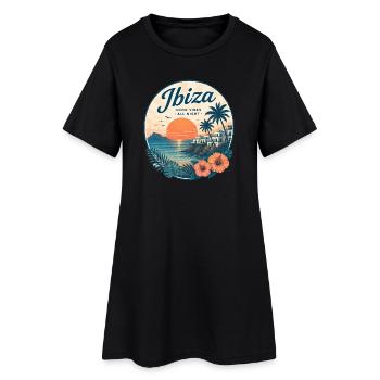 Affiche tropicale Ibiza Sunset - Robe T-shirt Femme - noir - Devant