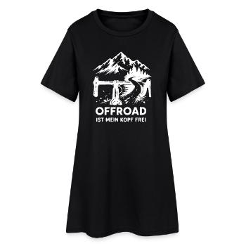 Offroad Freiheit Bergpfad - Frauen T-Shirt-Kleid - Schwarz - Vorne