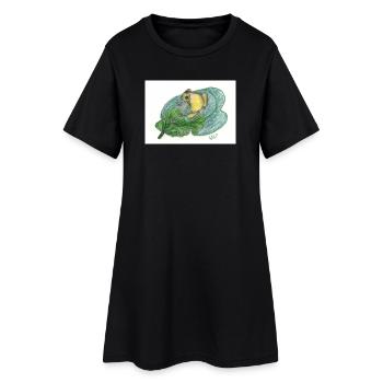 Grenouille - Robe T-shirt Femme - noir - Devant