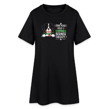Chien de montagne bernois Petit Berner Humour de thérapie - Robe T-shirt Femme - noir - Devant