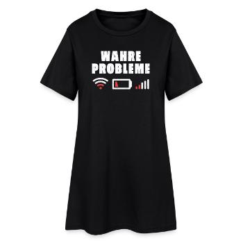 Vrais problèmes - Robe T-shirt Femme - noir - Devant