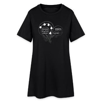 Giftige Weiße Schönheit – Maiglöckchen - Frauen T-Shirt-Kleid - Schwarz - Vorne