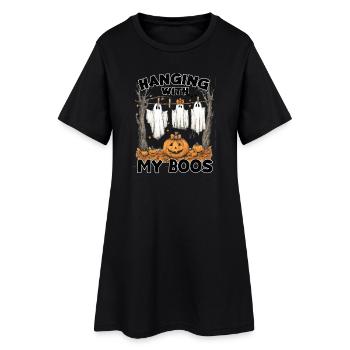 Fantômes d’Halloween Mignons Fantômes Halloween Automne - Robe T-shirt Femme - noir - Devant