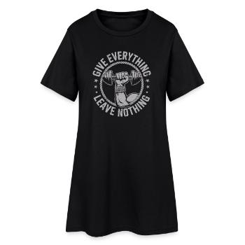 Donnez tout ce que vous voulez, Leave Nothing Strength Motif Gym Fitness - Robe T-shirt Femme - noir - Devant