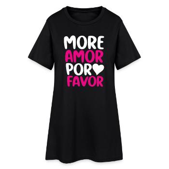 More Amor Por Favor Love Statement - Frauen T-Shirt-Kleid - Schwarz - Vorne