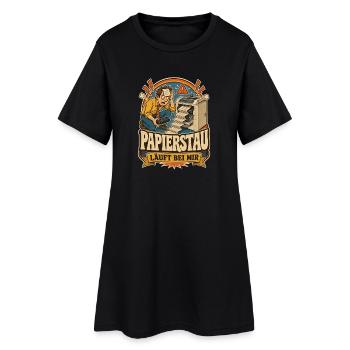 Papierstau – läuft bei mir (lustig Büro) - Frauen T-Shirt-Kleid - Schwarz - Vorne