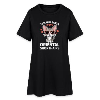 Oriental Shorthair Sayings Joke Cat Gift - Women’s T-Shirt Dress - black - Front