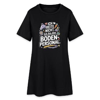 Pferde Ich Reite Nicht Ich Bin Das Bodenpersonal - Frauen T-Shirt-Kleid - Schwarz - Vorne