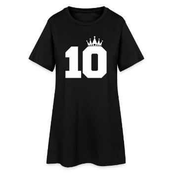 Royal Ten avec couronne - Robe T-shirt Femme - noir - Devant