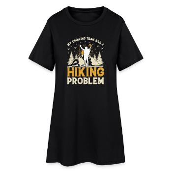 Randonnée drôle - Mon équipe de buveurs a un problème de randonnée - Robe T-shirt Femme - noir - Devant