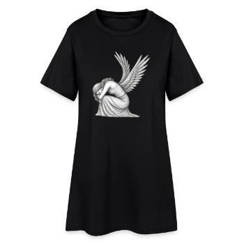 Dessin Fée triste - Robe T-shirt Femme - noir - Devant