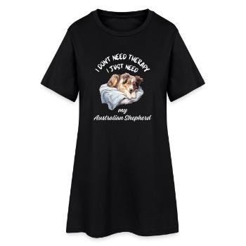 Thérapie avec le Golden Retriever - Robe T-shirt Femme - noir - Devant