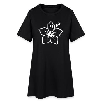 Red Hibiscus Blossoms Design Vacances d’été à Hawaï - Robe T-shirt Femme - noir - Devant