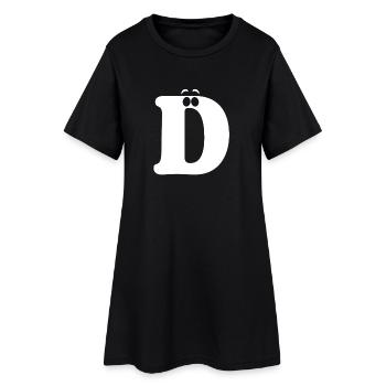 Impression de style grand D | Lettre D drôle de logo en D - Robe T-shirt Femme - noir - Devant