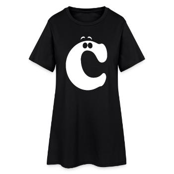 Impression en grand format C | Logo Drôle C de la lettre C - Robe T-shirt Femme - noir - Devant