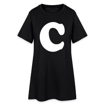 Impression en grand format C | Point C | C Logo - Robe T-shirt Femme - noir - Devant