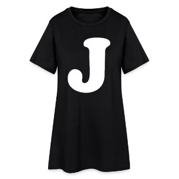 Imprimé grand style J | Lettre J | J Logo - Robe T-shirt Femme - noir - Devant