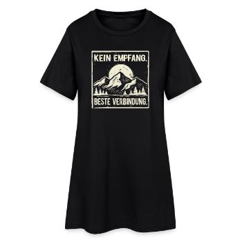 Berge Kein Empfang Beste Verbindung - Frauen T-Shirt-Kleid - Schwarz - Vorne