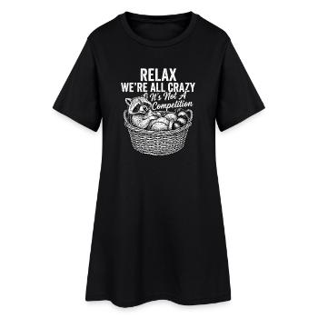 Détends-toi, on est tous fous - Robe T-shirt Femme - noir - Devant