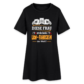 Beste LKW Fahrerin der Welt Lastkraftwagen Frau - Frauen T-Shirt-Kleid - Schwarz - Vorne