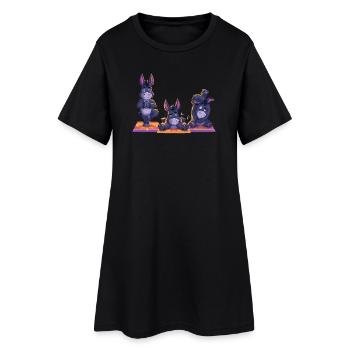 Yoga Âne Savasana Namasté Humour - Robe T-shirt Femme - noir - Devant