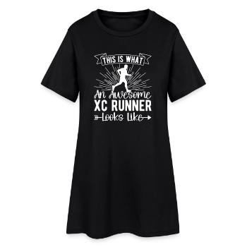 Conception de coureur de cross-country - XC Coach - Course à pied - Robe T-shirt Femme - noir - Devant