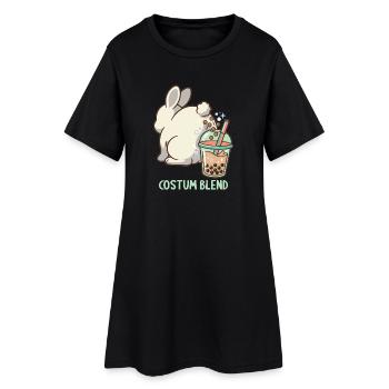 Bubble Tea Boba Drôle de Lapin mignon - Robe T-shirt Femme - noir - Devant