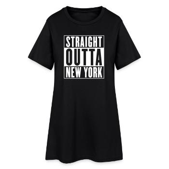 Straight outta Brooklyn (changeable color) - Women’s T-Shirt Dress - black - Front
