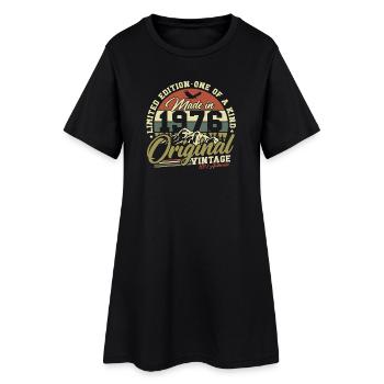 Cadeau d’anniversaire vintage original de 1976 - Robe T-shirt Femme - noir - Devant
