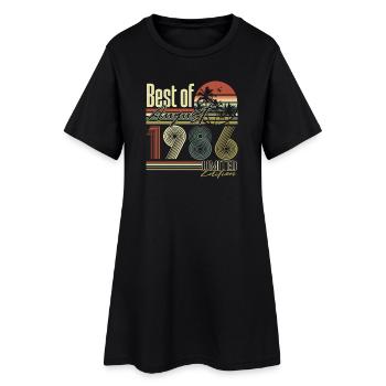 Cadeau d’anniversaire vintage d’août 1986 rétro - Robe T-shirt Femme - noir - Devant