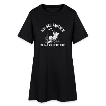 Tauchen Taucher mit Liegestuhl Tauchsport - Frauen T-Shirt-Kleid - Schwarz - Vorne