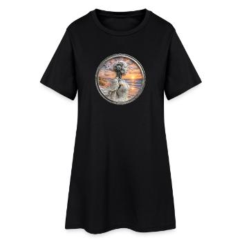 Élégance cyber seascape - Robe T-shirt Femme - noir - Devant