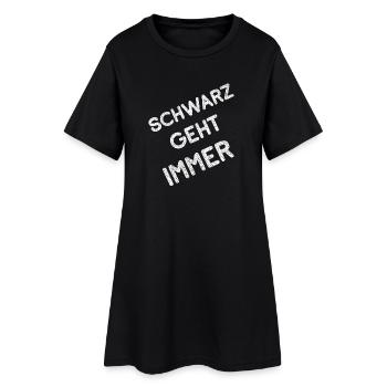 Die Farbe Schwarz geht immer lustige Farben Spruch - Frauen T-Shirt-Kleid - Schwarz - Vorne