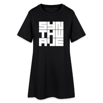 Synthwave Grid logo - Women’s T-Shirt Dress - black - Front