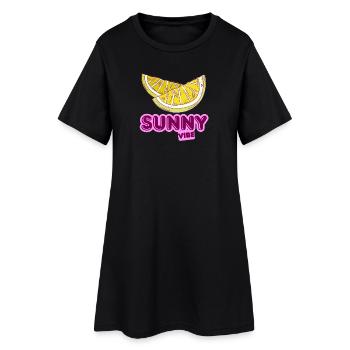 Dessin animé Sunny Lemon Vibe - Robe T-shirt Femme - noir - Devant