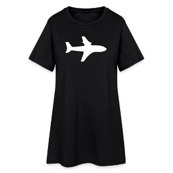 Flugzeug Reise Flugreise Geschenk - Frauen T-Shirt-Kleid - Schwarz - Vorne